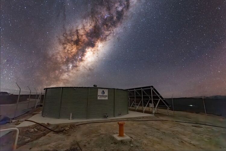 Water Tank With Night Sky